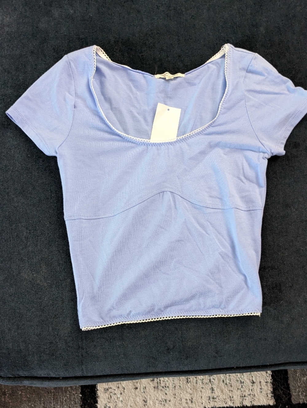 NWOT! Heart & Hips Sky Blue Elastic Baby Tee Size S